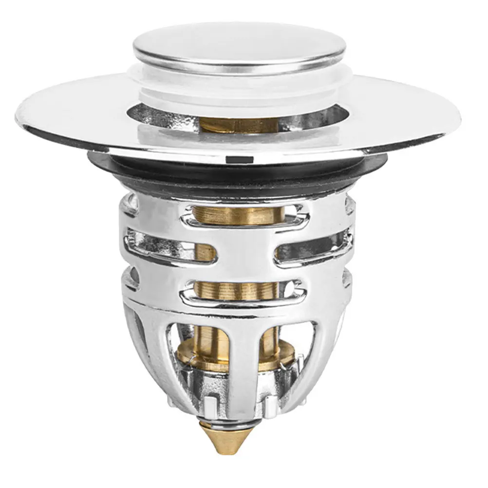 

Push Button Pop-Up Drain Stopper Thickened Anti-Cracking Universal Bathroom Sink Plug Replacement Basin Drain Strainer Leakproof