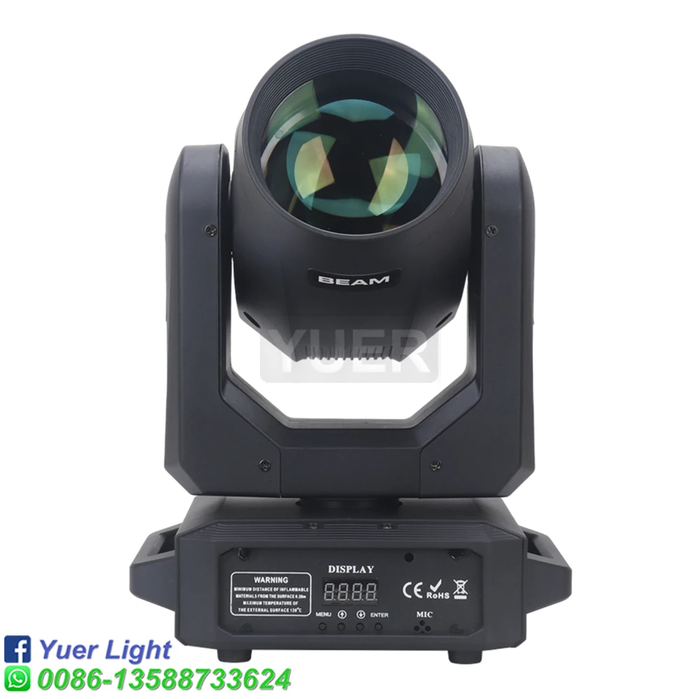 Imagem -02 - Yuer-led Moving Head Light 200w Feixe Local 18 Prismas Rotativas Efeito Arco-íris dj Dmx Stage Disco dj Bar Novo