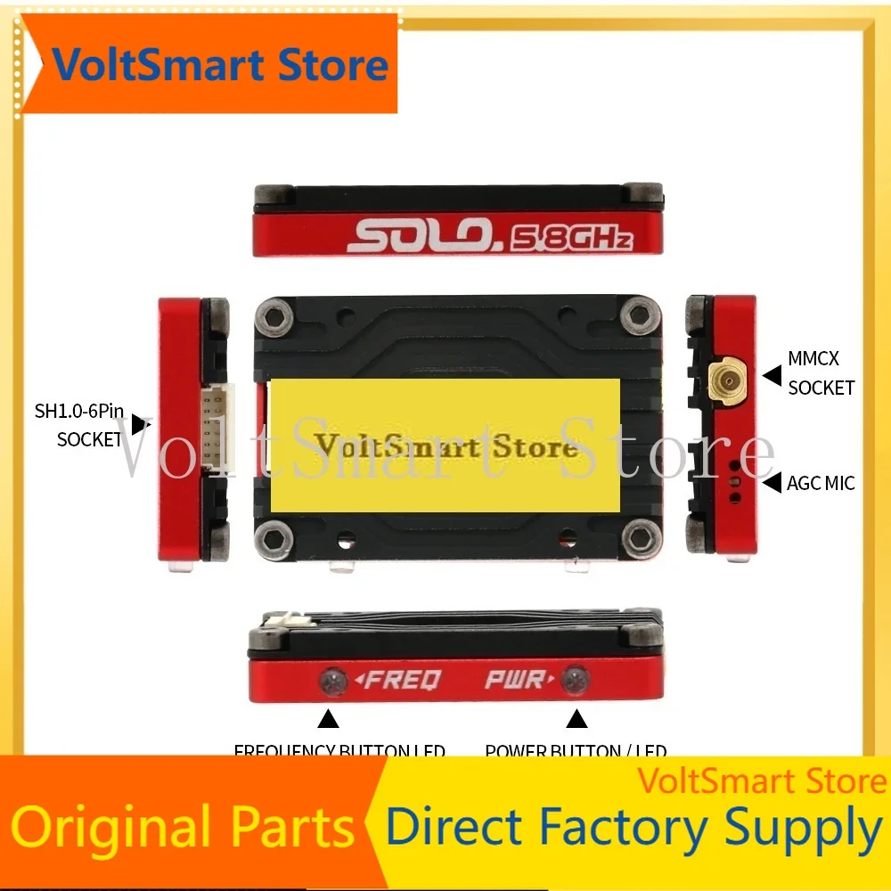 VoltSRUSHFPV SOLO 1.6W VTX Video Transmitter Built-in Microphone CNC Case For Heat Dissipation For RC PFV