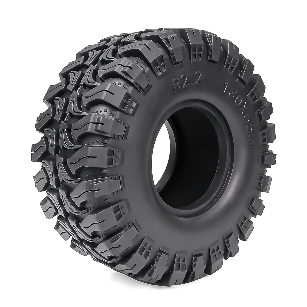 4PCS 2.2 Boot RC Crawler Tires 130*55mm Mud Rock Off-road Rubber Tyres with Foam Inserts for 1/8 1/10 TRX4 SCX10 YIKONG H8H RC