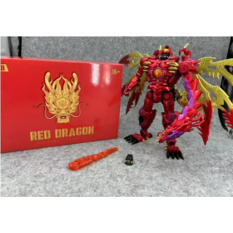 Transformable Red Dragon Robot Toy RD01 Beast Wars BW Metal Coated Model RD-01 Enlarged Version