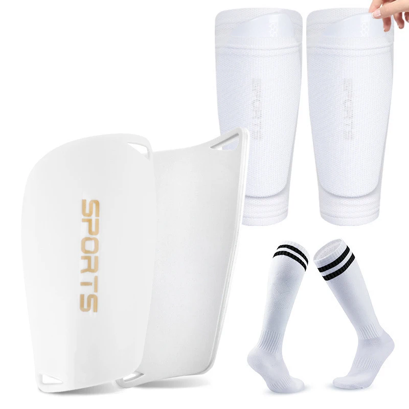 3-piece set of football sports equipment combination, tight socks with inserted leg pads, exclusively for matches