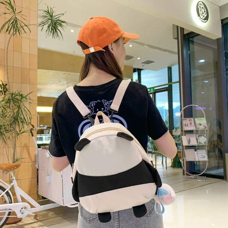 Bolso hombro capacidad, mochila informal con diseño Panda, mochila escolar con animales dibujos animados para y