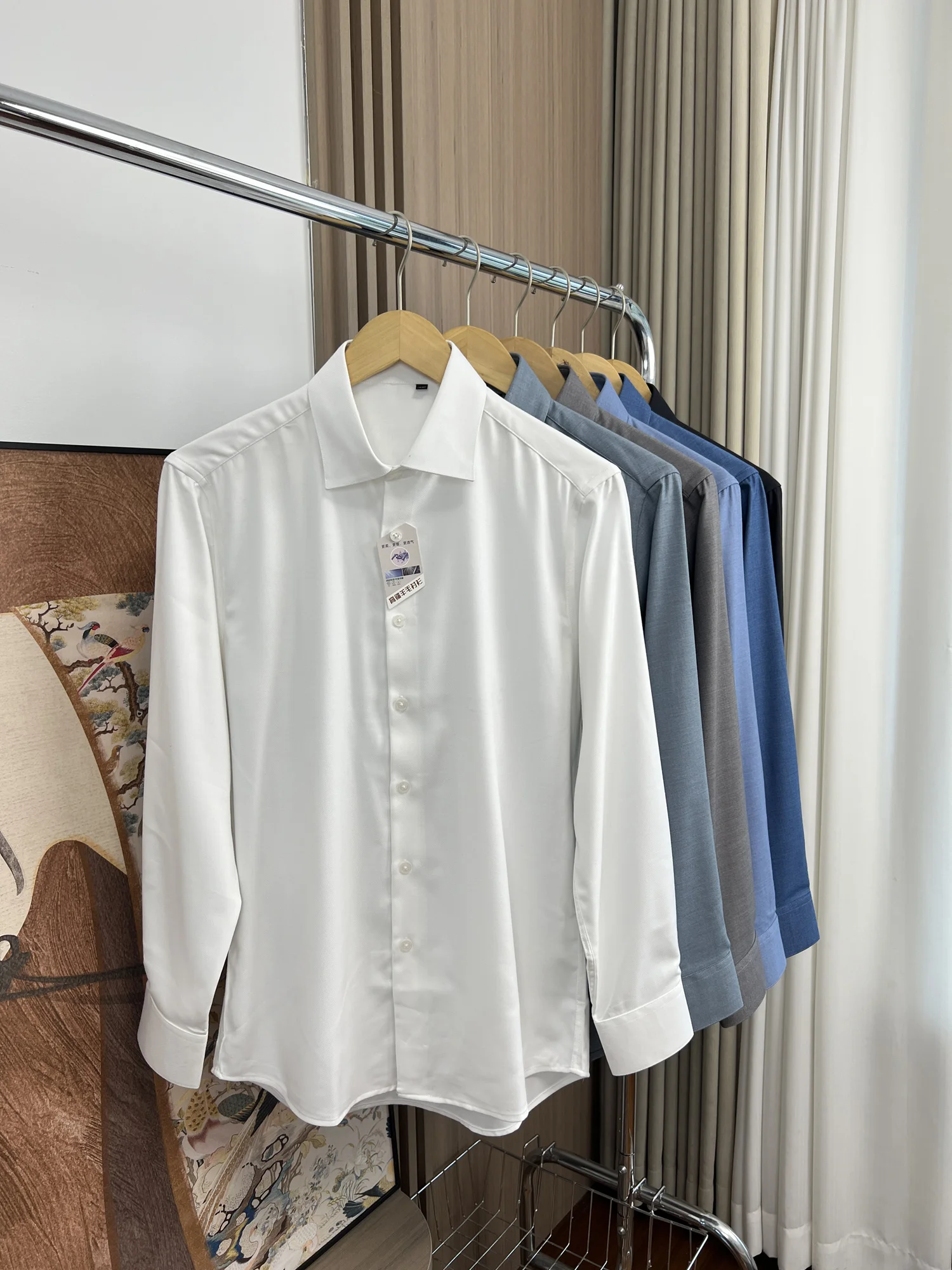 

High-End Modal Blend Men's Long Sleeve Casual Shirt Versatile Business Wear for Autumn Breathable Fashionable Standard Fit
