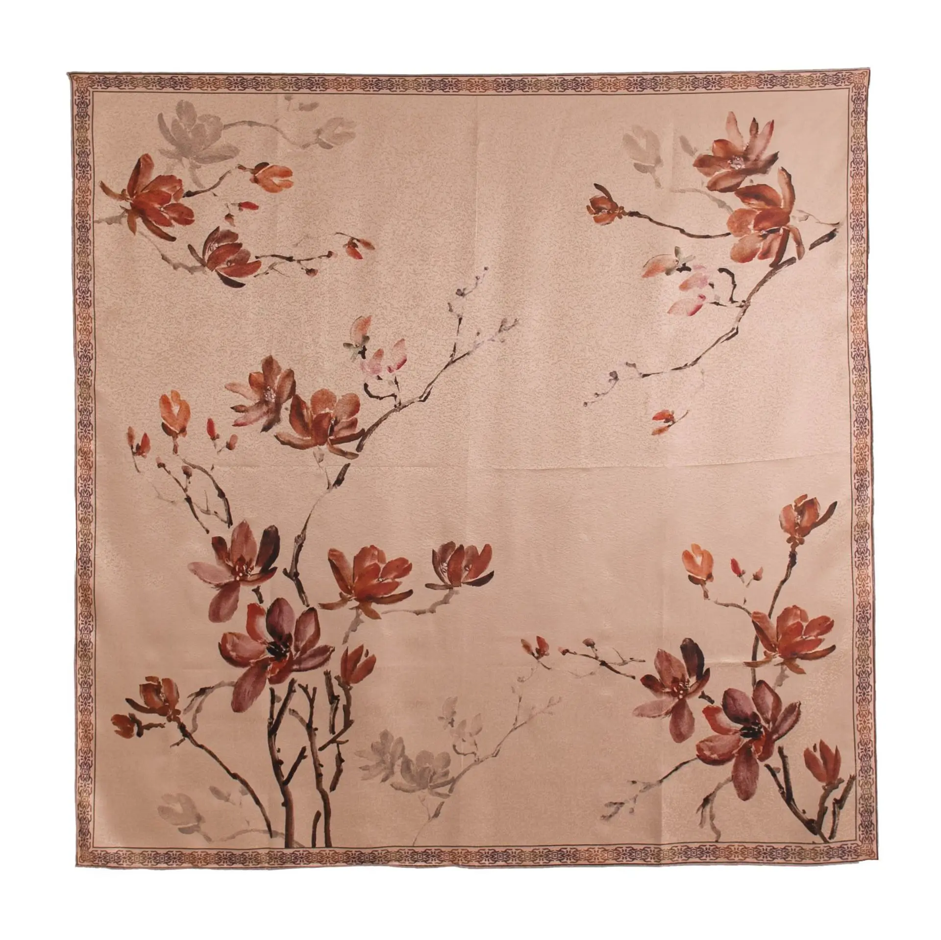 Double-sided printed silk scarf women's light luxury high-end sense retro mulberry silk scarf shawl atmosphere sense