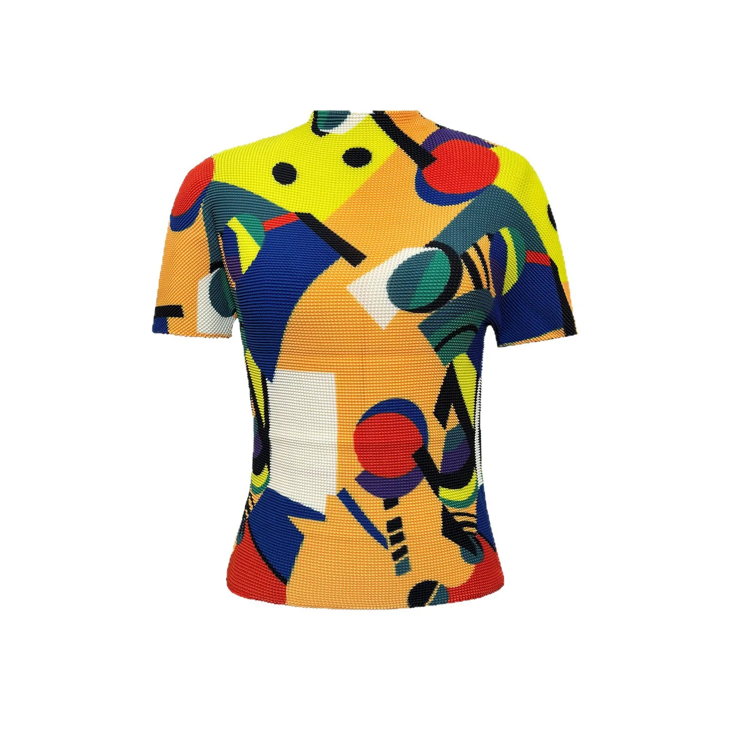 Miyake-Top plisado con sentido de moda para verano, Top fino y cómodo, modelos de mostrador, cuello medio alto, jersey de fácil cuidado, 2026