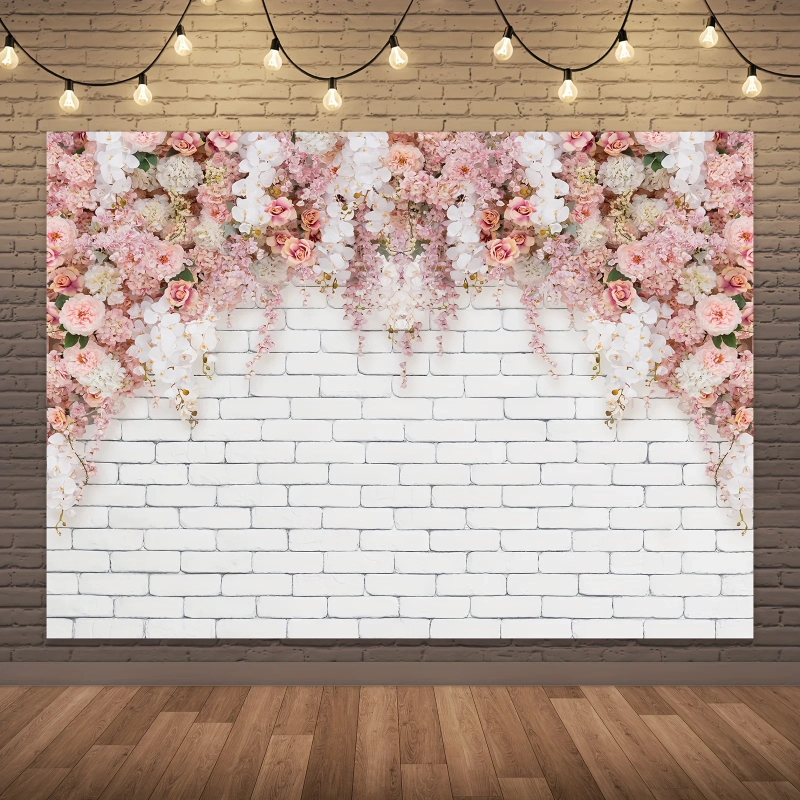 Wedding flower wall background, romantic rose plant photography background, bride and wedding photo studio shooting