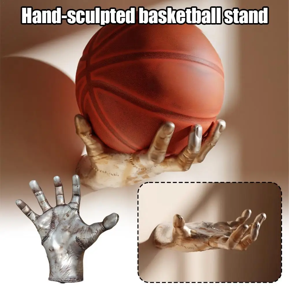 Hand Shaped Wall Hanging Strong Hook Basketball Display Wall Mount Sport Ball Holder Volleyball Bracket Interior Placement Decor