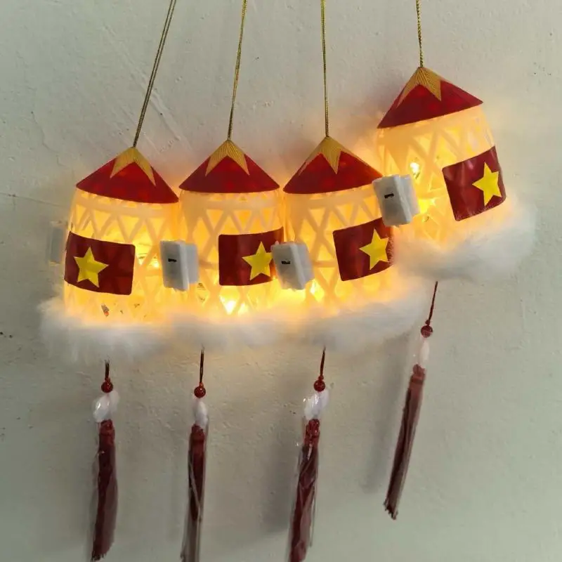 Children Handheld Glowing Lantern 2026 New Year DIY Handmade Safe Material Decor for Spring Festival Home Kids Party Children H