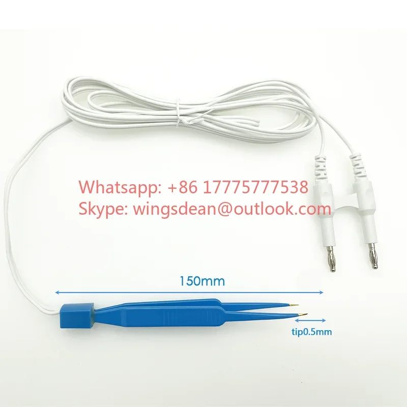 

5PCS/High-frequency Surgical Tweezers Medical ESU Accessory Eletrosurgical Disposable Bipolar Forceps with Adapter Cables
