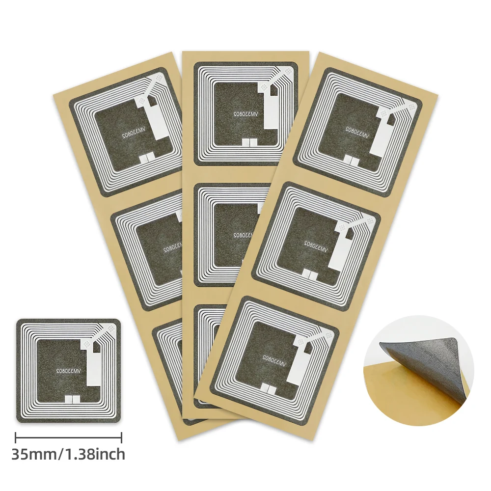

CUID Gen2 electronic tag rewritable smart key NFC clone token ISO14443 changeable sticker IC 13.56Mhz RFID replica badge 35*35mm