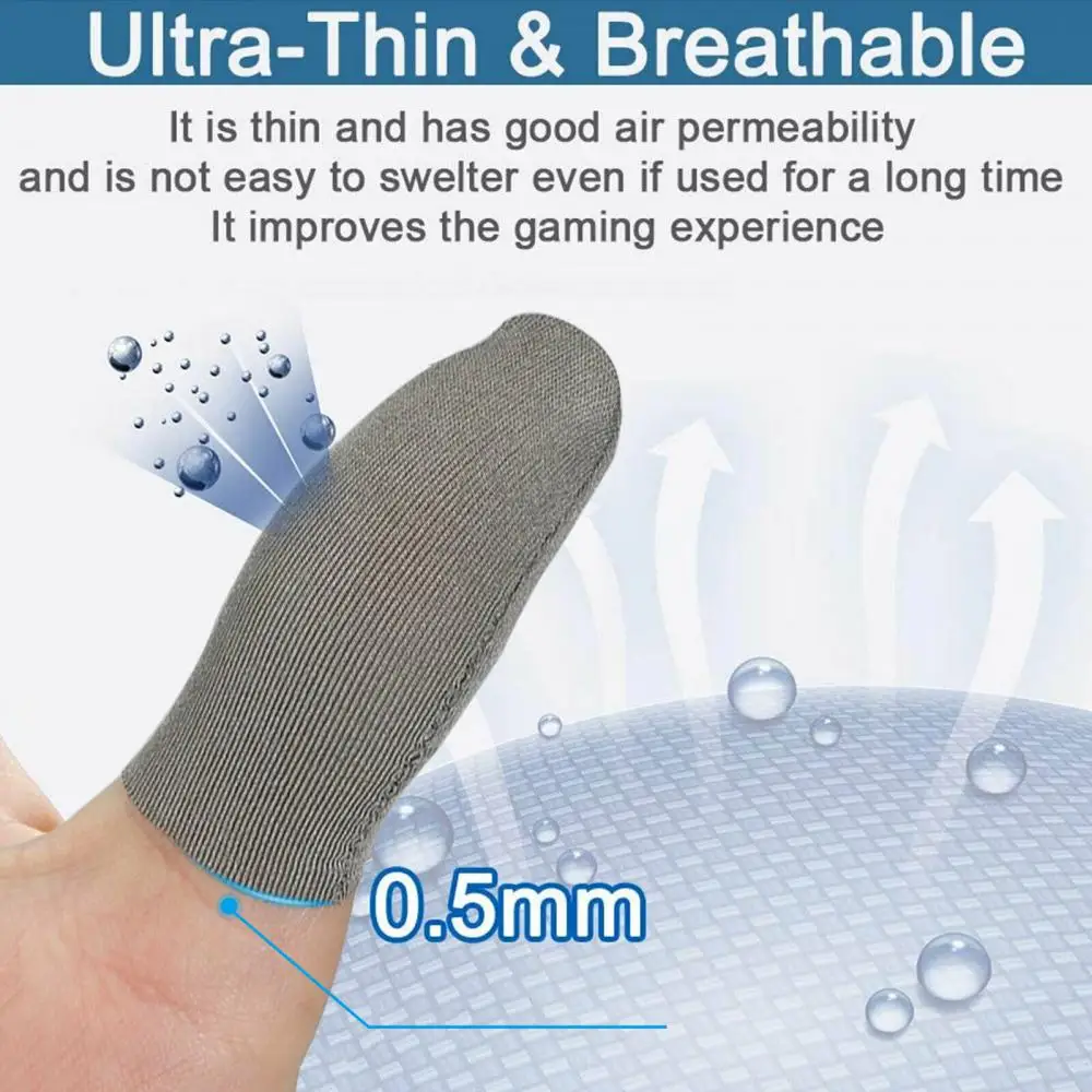 20/10/6/5/2pcs Gaming Finger Slevee Ultra-thin Fingertips Breathable High Sensitive Touch Screen Finger Cover Thumb Gloves