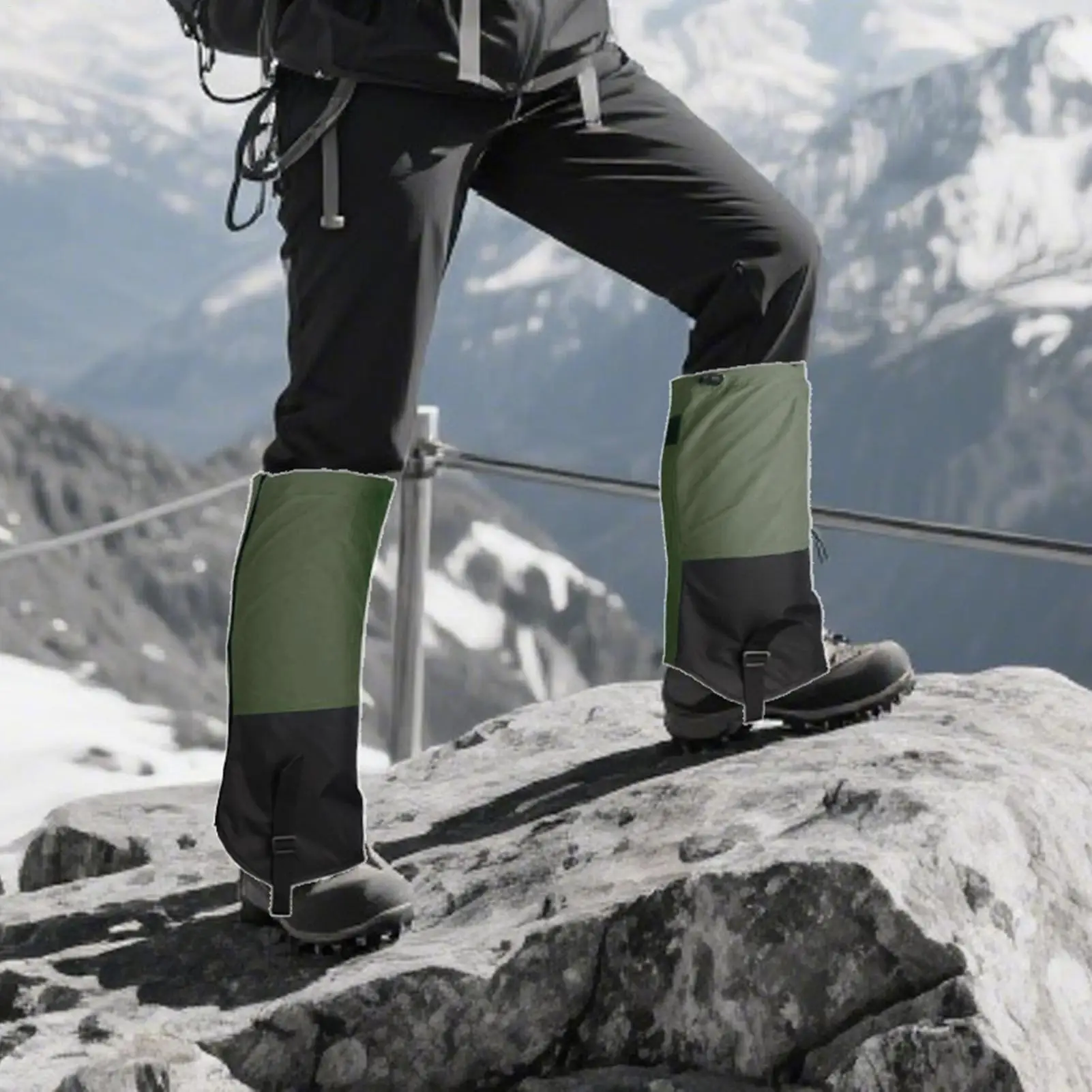 Polainas para botas, polainas impermeables para senderismo, Protector de piernas ajustable portátil para hombres y mujeres, escalada en nieve, Trail Running