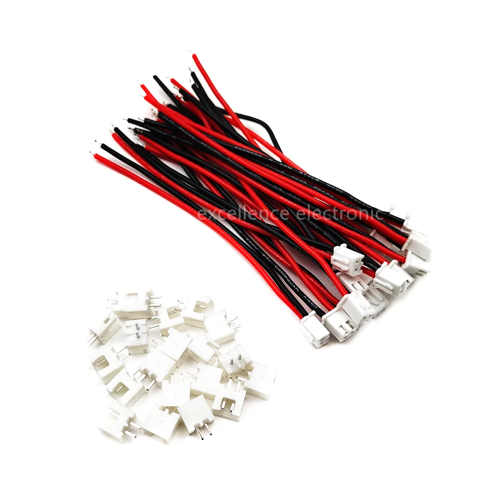 

100/50/20/10/5sets JST 2.54 XH 2-Pin Male Female Connector Plug with Soft Silicone Wires Cables 100MM