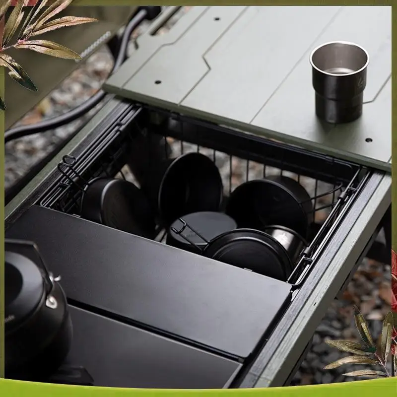 

Reliable-Camping Folding Basket For IGT Unit Table Portable Camping Table Storage Basket