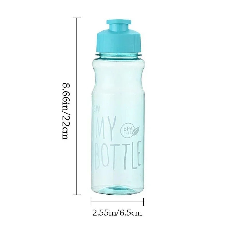 Gift Plastic Water Bottle Large Capacity Sports Kettle Wholesale Transparent Cold Water Cup Outdoor Portable 650ml