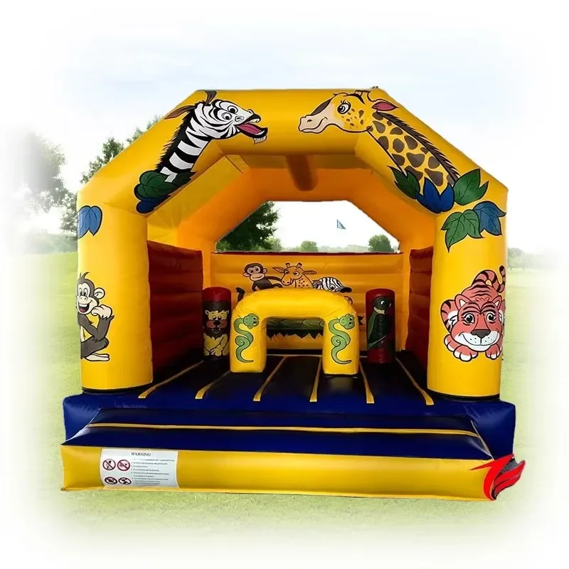 Animal Kingdom Inflatable Trampoline Castle with Obstacles Zoo Bounce Castle Inflatable