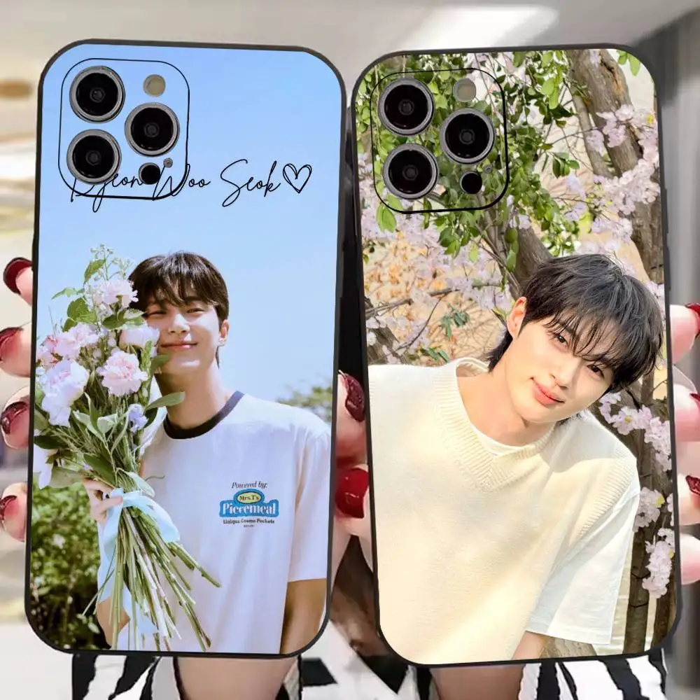 Coque de téléphone Byeon Woo Seok, acteur coréen, pour iPhone 17, 16, 15, 14, 13, 12, 11 Plus, Pro Max, autres, coque souple noire
