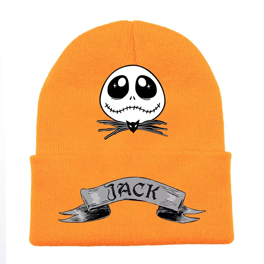 Pesadilla antes de Navidad Jack Skellington Sally gorro tejido hip-hop Halloween hombres mujeres cálido gorro de Anime regalo de invierno