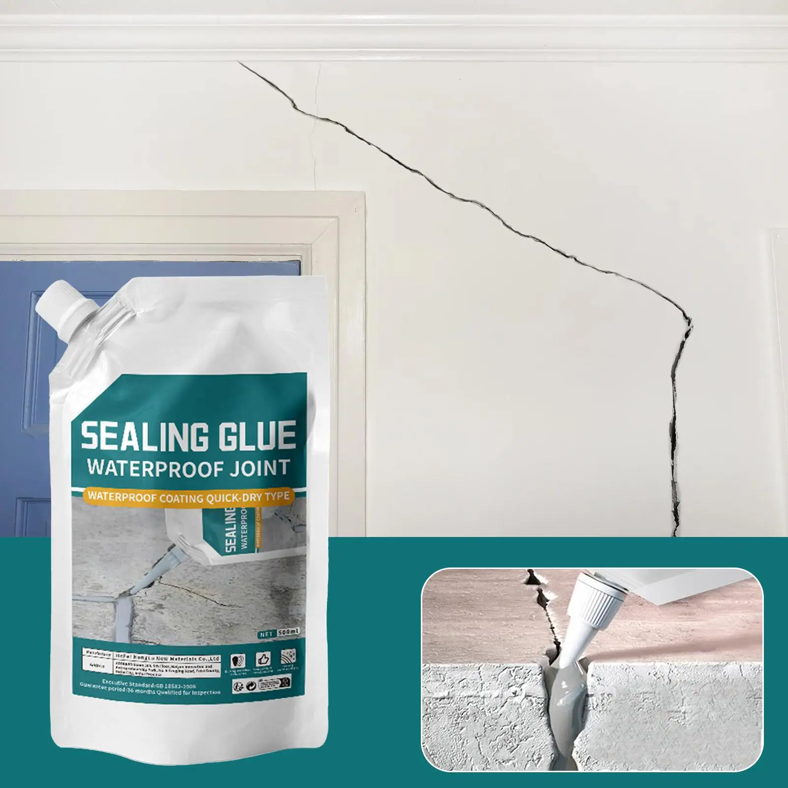 500ml Quick-Drying Strong Adhesive Filling Liquid Asphalt Grouting Adhesive Concrete Floor Crack Repair Grouting Cracked Tile