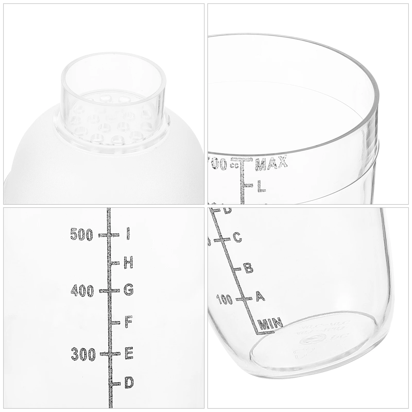 

700Ml Cocktail Shaker Transparent Mixer Cup Bar Shake Cup No Leakage Cold Heat Resistant Measuring Scale Smooth Grip for Home Or
