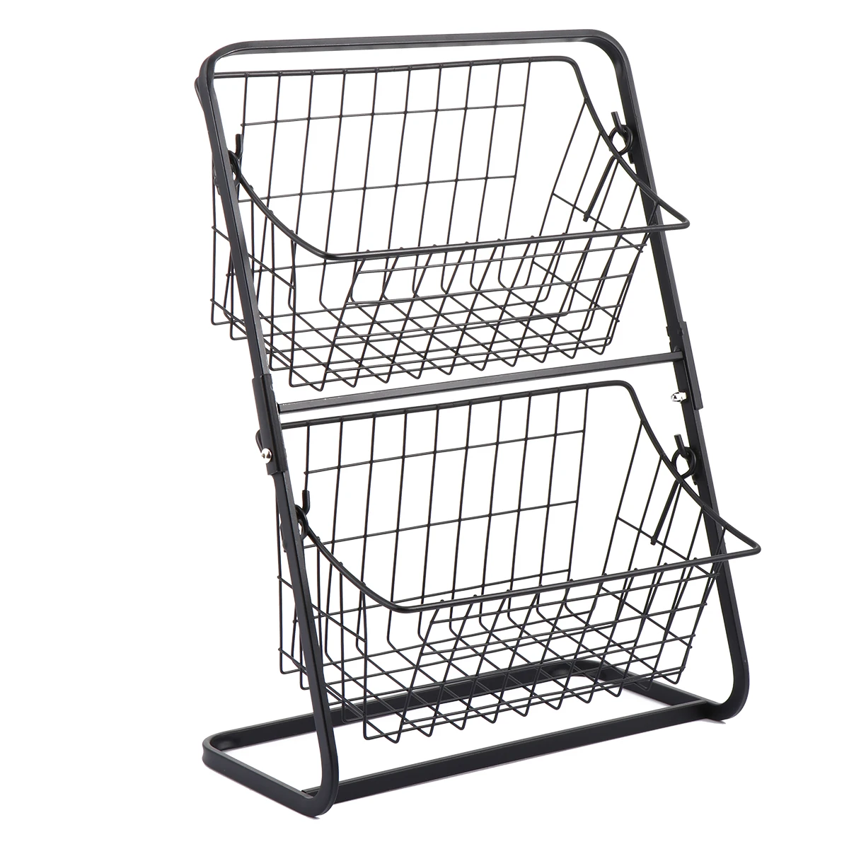 

1 pc Rack Makeup Organizer Snack Basket Iron Wire Baskets Kitchen Home Cosmetics Container Tidy Desktop Lightweight Multi