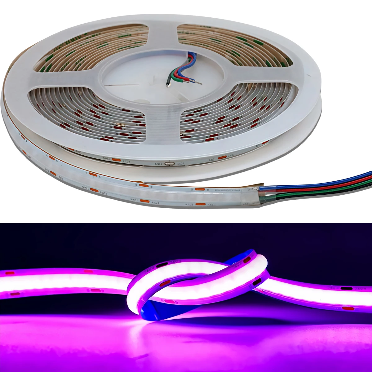Faixa LED COB - 768 LEDs/m Iluminação flexível RGB de baixa tensão para armários e decoração linear