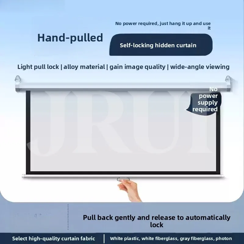 Electric Drop Down Projector Screen 72 84 100 120 Inch Motorized Projection Screen 4:3 16:9