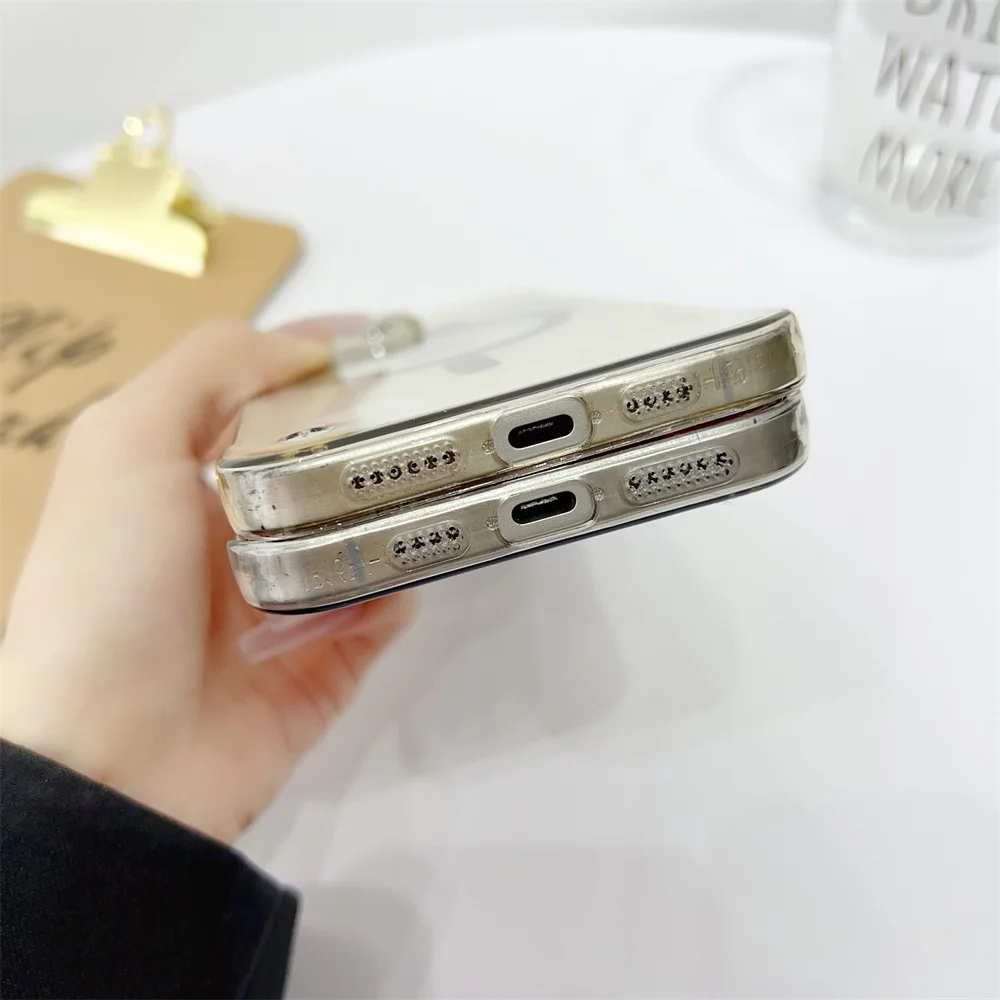 Ultradünne, transparente PC-Handyhülle für Magsafe, rahmenlos, für iPhone 18, 17, 15, 16 Plus, 12, 13, 14 Pro Max, kabelloses Laden, Hartschale – Detail 7
