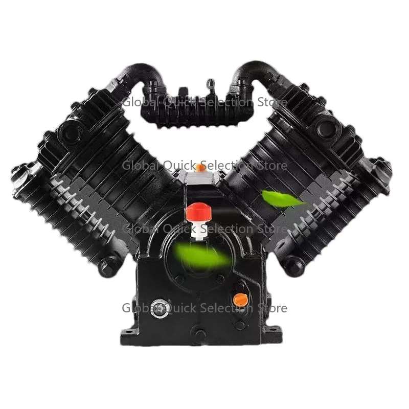Supplier Best Selling Universal 8bar Double Cylinder Port-able Belt Drive Air Compressor Pump Head