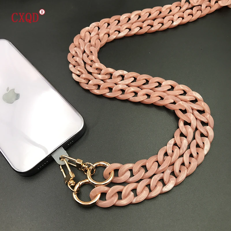 Cordón de acrílico para teléfono móvil, Correa colorida para el cuello, diseño cónico, antipérdida, portátil, accesorios para regalos al aire libre,