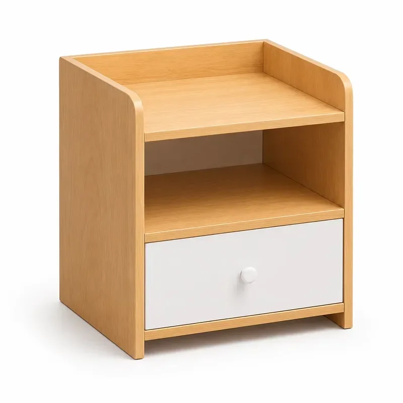 Modern Simple Bedside Table with Lock Small Storage Cabinet for Bedroom Household Mini Nightstand Side Table