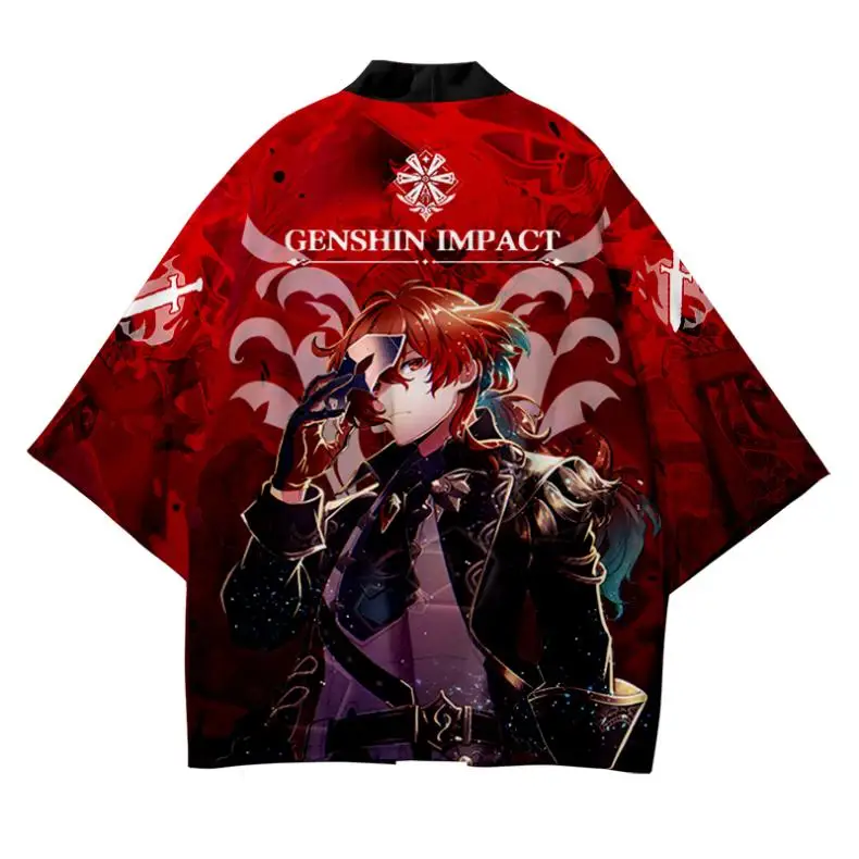 حجم كبير Kawaii الكرتون أنيمي فضفاض اليابانية الشارع الشهير سترة النساء الرجال Harajuku Haori كيمونو تأثيري قميص حريمي يوكاتا