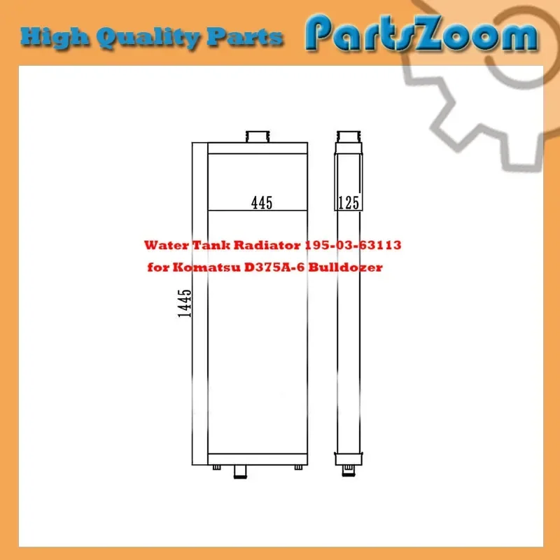 Water Tank Radiator 195-03-63113 for Komatsu D375A-6 Bulldozer