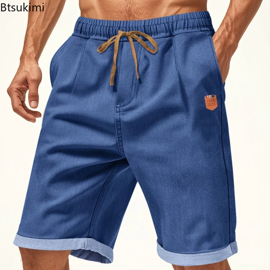 2025 Summer Men's 100% Cotton Casual Shorts Fashion New Loose Pockets Sweatpants Breathable Beach Shorts Male Gym Joggers Pants