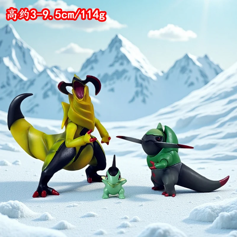 3-9,5 cm Pokemon Anime Figur Axew Fraxure Haxorus Action-figuren Pvc Statue Desktop Ornament Sammlung Modell Spielzeug geschenke