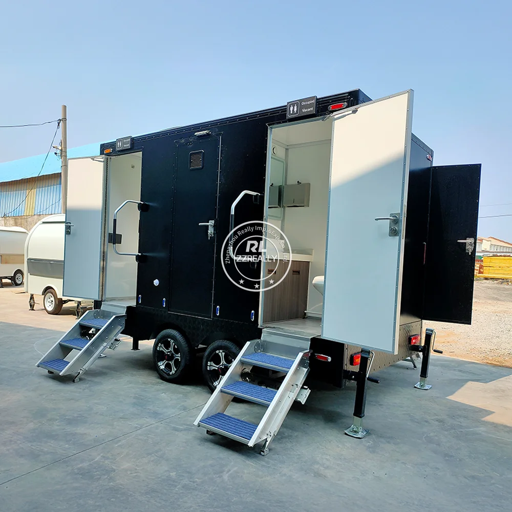 

Luxury Restroom Toilets and Shower Outdoor Bathroom Trailer Toilet Mobile Portable Toilet Trailer