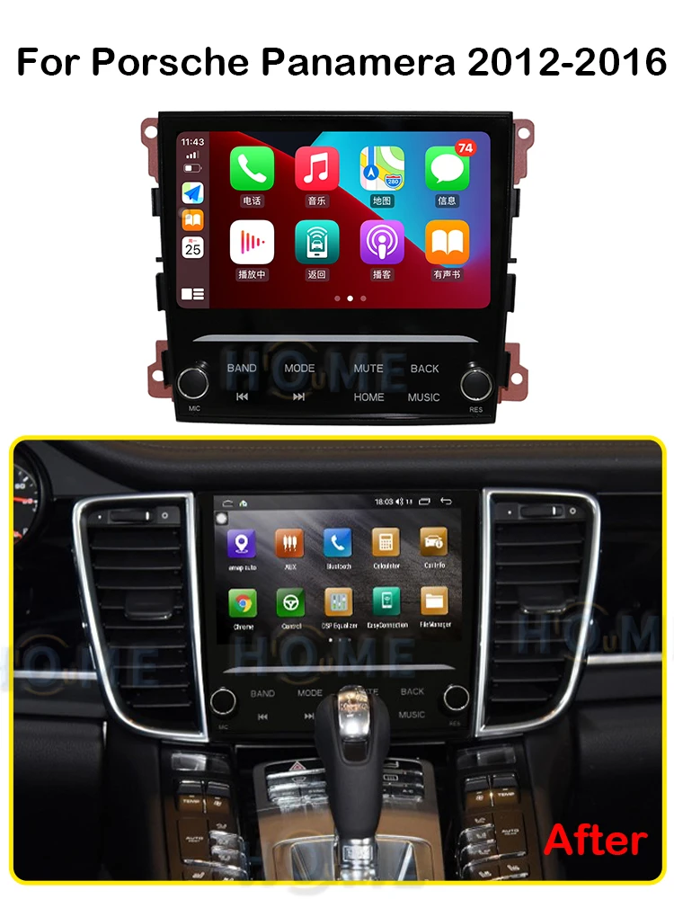 ZJZ 7 Inch Android 14 GPS Navigation for Porsche Panamera 2012-2016 Car Radio CD Player Wireless Carplay Android Auto Monitor