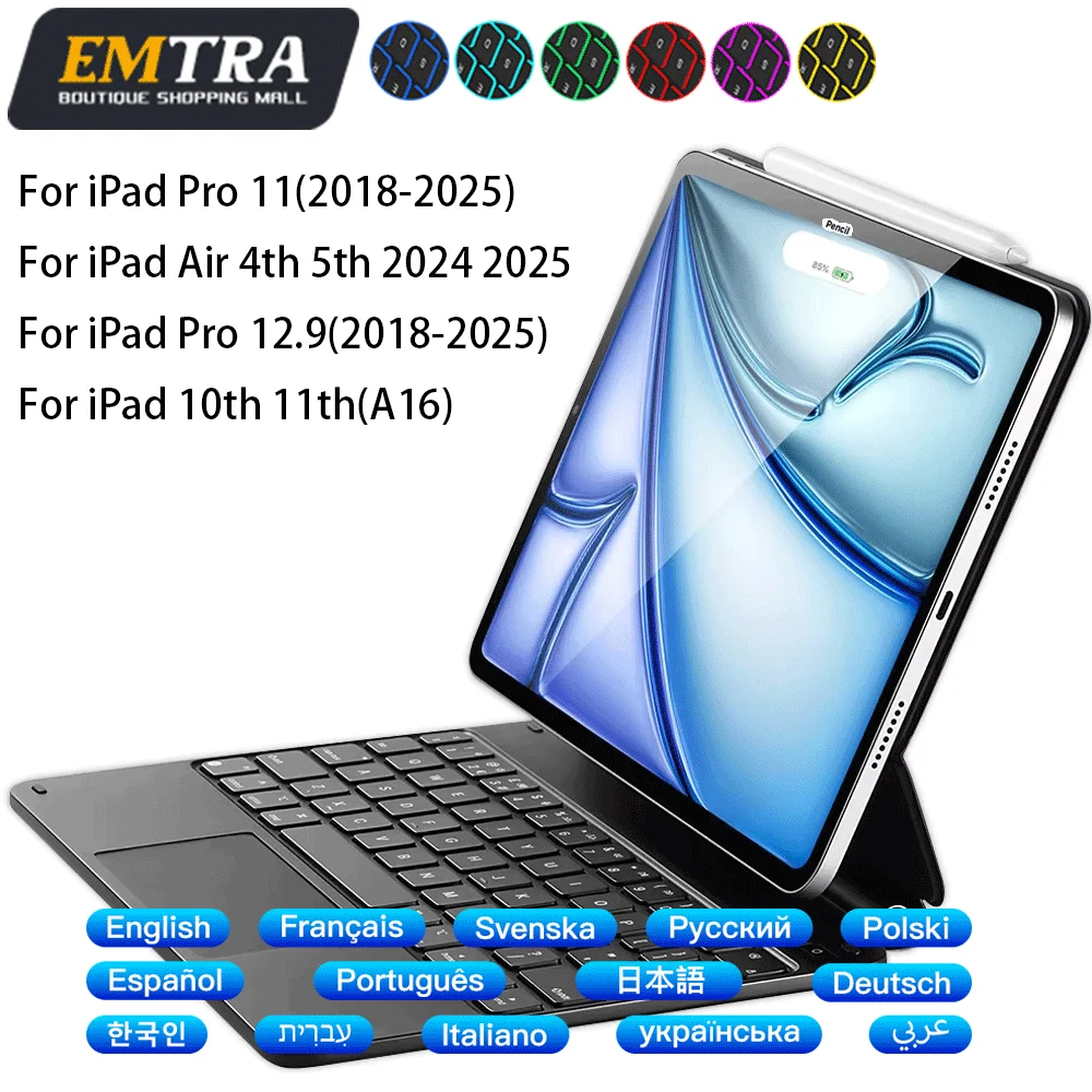 Magische Tastatur für iPad 11. 10. 10.9 Zoll Air 4 5 Por 11. Generation 13 12.9 Zoll 6. 5. 4. 3. Bluetooth Magnetische Smart Cover