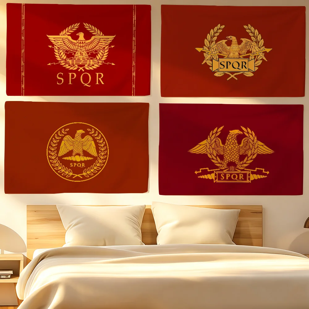 Gold Imperial Eagle Rome S-SPQR flag For Living Room Home Dorm Decor Wall Outdoor Camping Party Banner Gifts