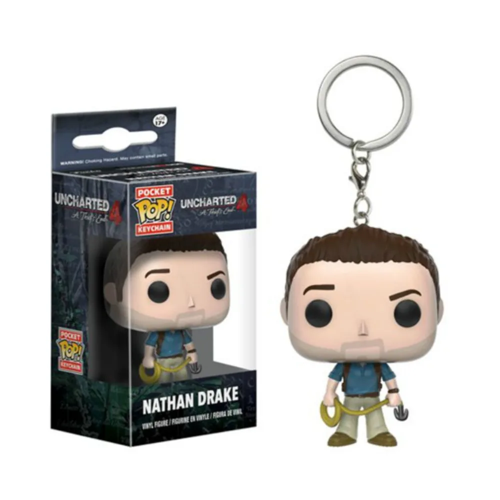 Funko Pop Keychains Uncharted Action Adventure Film Game Protagonist Nathan Drake Periphery Model Pendant Keychain Boy Girl Gift