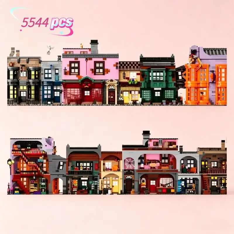 2026 Neu 5544 Teile Klassische Filmserie Diagon Alley Puzzle-Modell Kompatibel mit Partikeln Geeignet für Geburtstags- und Festgeschenke