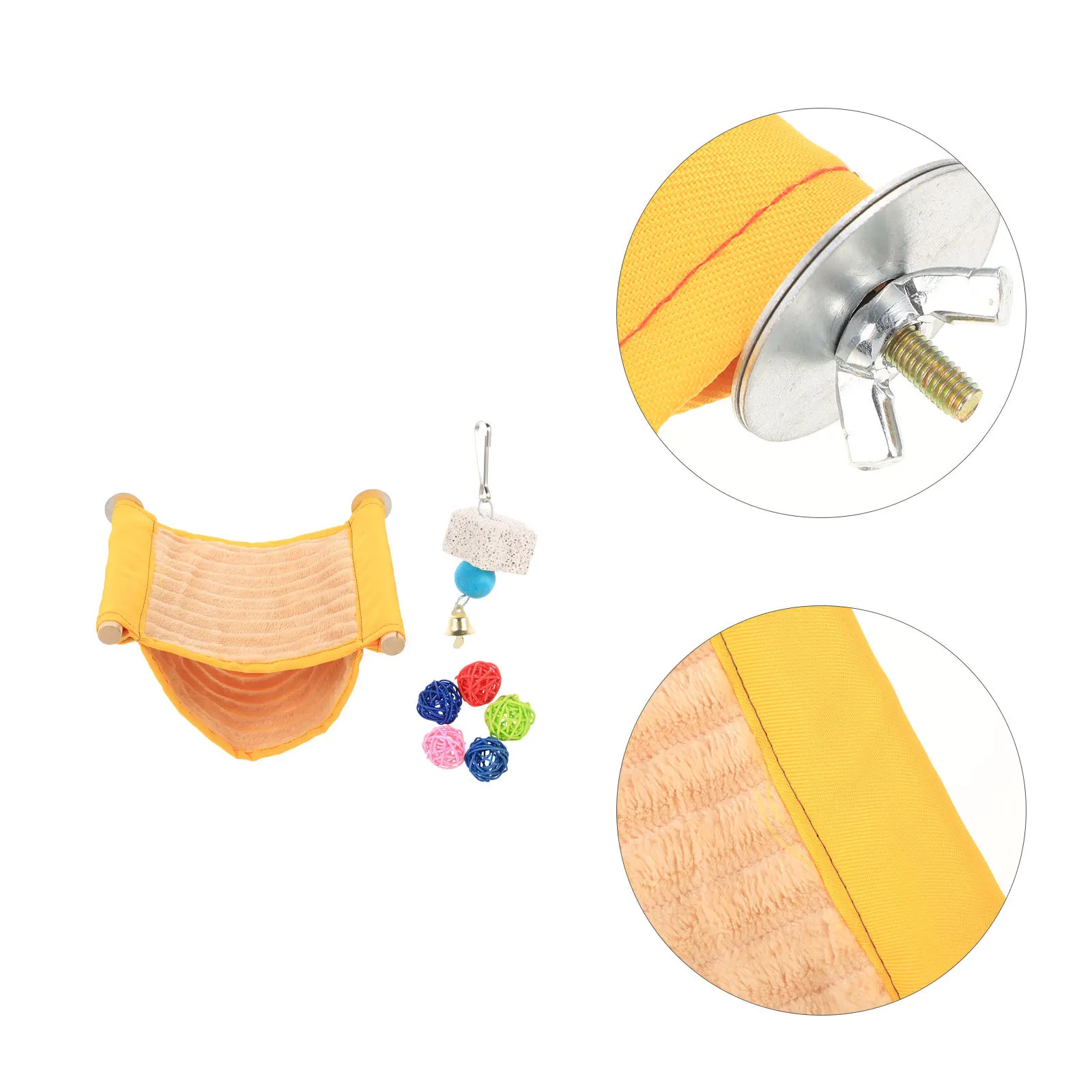 

1Set Pet Nest Parrot Hammock Hanging Bird Perch Stick Bite-Resistant Balls Playthings Warm Sleeping Hammock Durable Comfortable