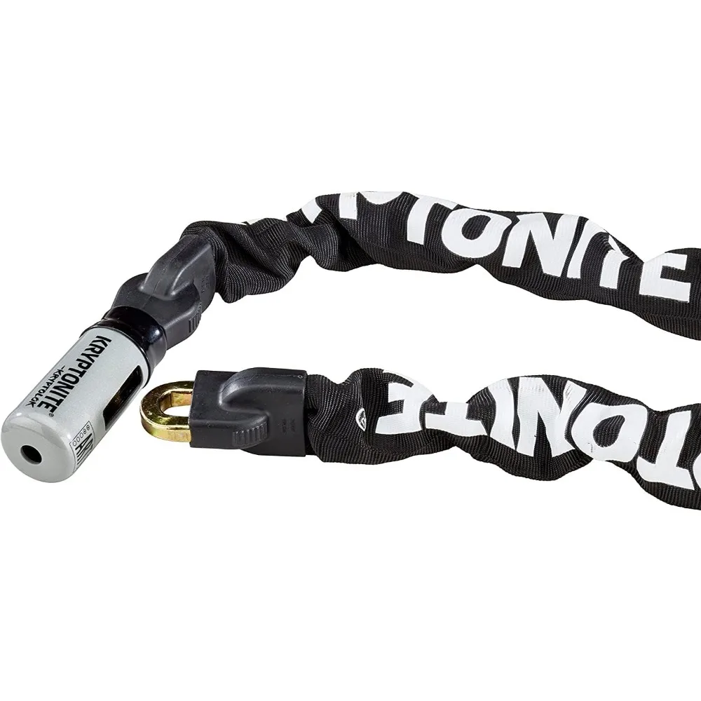 قفل سلسلة دراجات فولاذي عالي التحمل بطول 4 أقدام بطول 9 مم مع حماية آمنة ضد السرقة باللون الذهبي