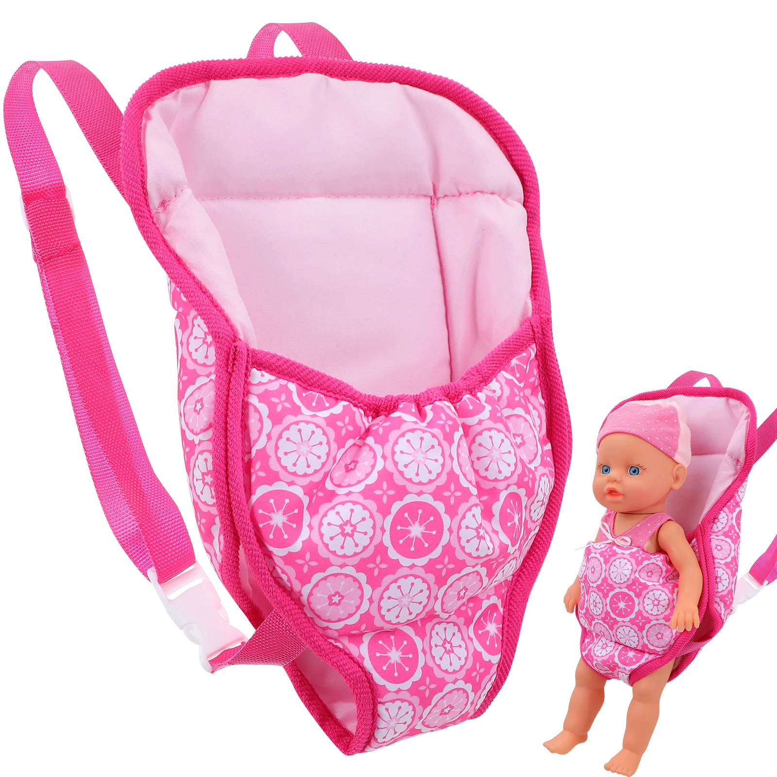 18 Inch Pink Carrier Sling Baby Dolls Girls Toys Breathable before and after