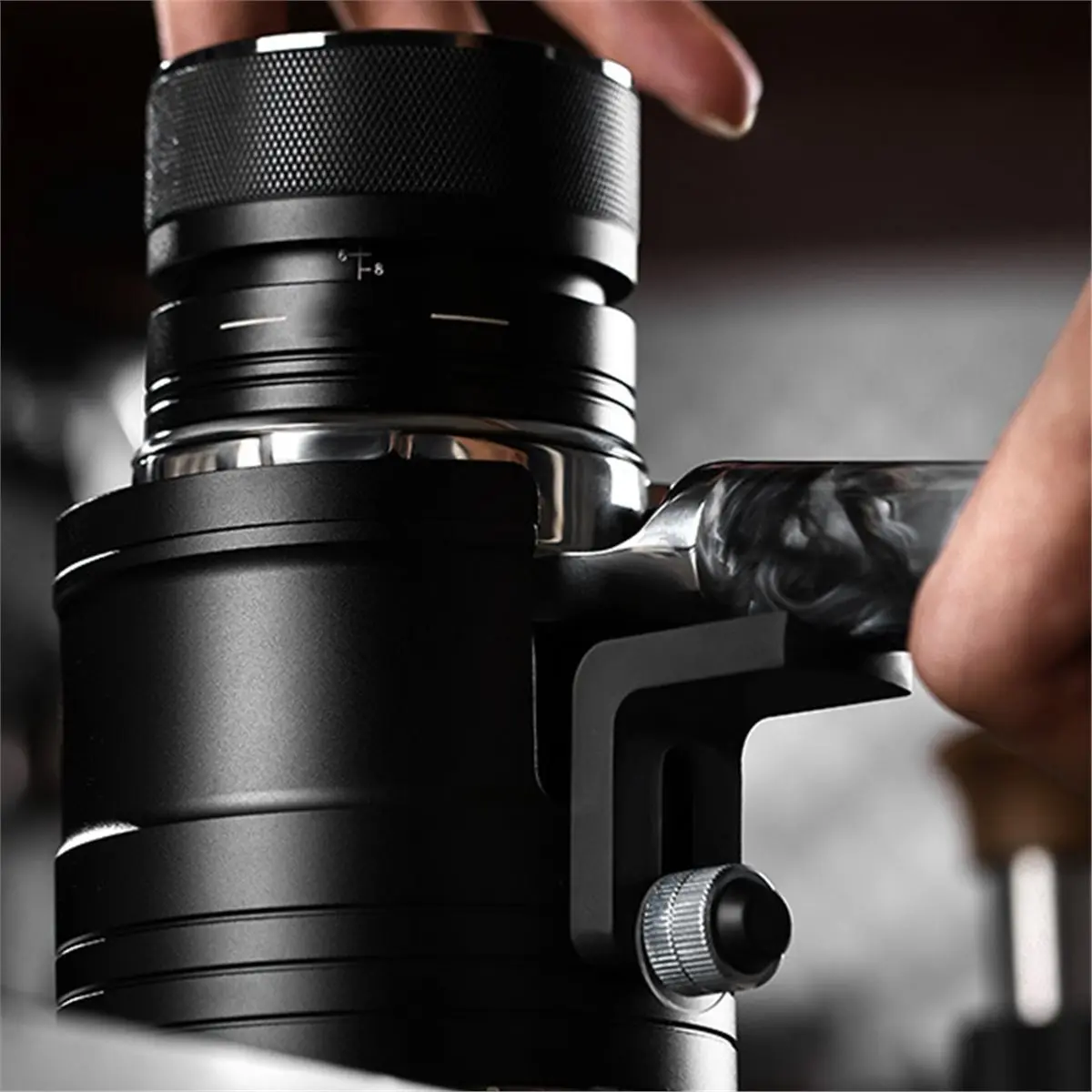 

Подставка для портафильтра A10R, станция для темперовки эспрессо, держатель для портафильтров из алюминиевого сплава, подставка для темпера для эспрессо, для портафильтров 58 мм