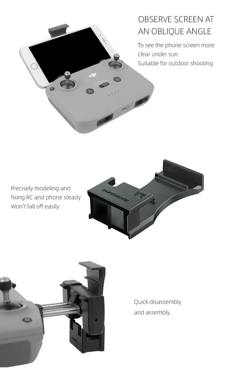 태블릿 거치대 아이패드, 미니 4 프로, 에어 3, 2S, 미니 3, 3 프로, 미니 2, 리모컨 익스텐션 브래킷, DJI RC-N1 2 용 폰 스탠드 마운트
