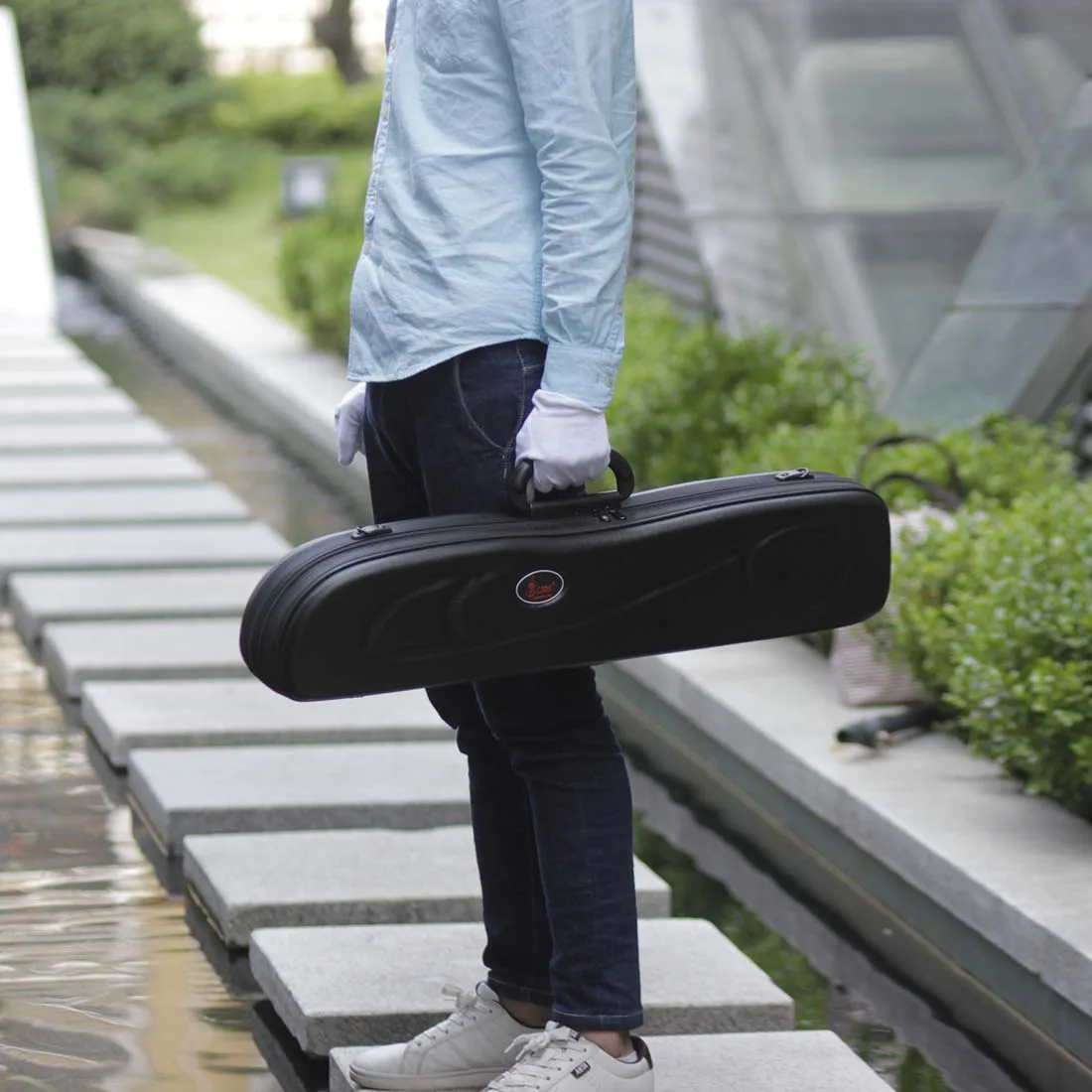 SLADE S85 Bb سوبرانو الساكسفون النحاس الجسم الأزرق الذهبي مستقيم ساكس Woowind أداة الساكسفون مع حالة القصب أجزاء الملحقات #5