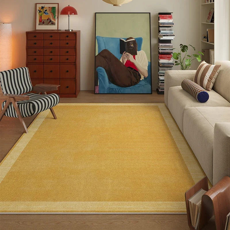 Solid Color Bedroom Decor Large Carpet Retro Style Carpets for Living Room Washable Study Soft Rug Anti-slip Cloakroom Floor Mat