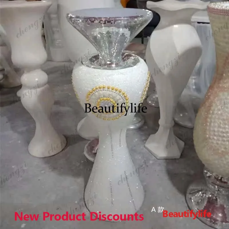 03 sandstone white pearl simple floor vase fiberglass flower ware decorative ornament